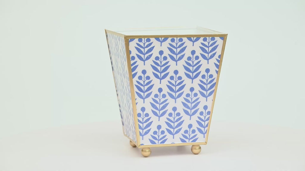 Lottie Enameled Square Cachepot Planter