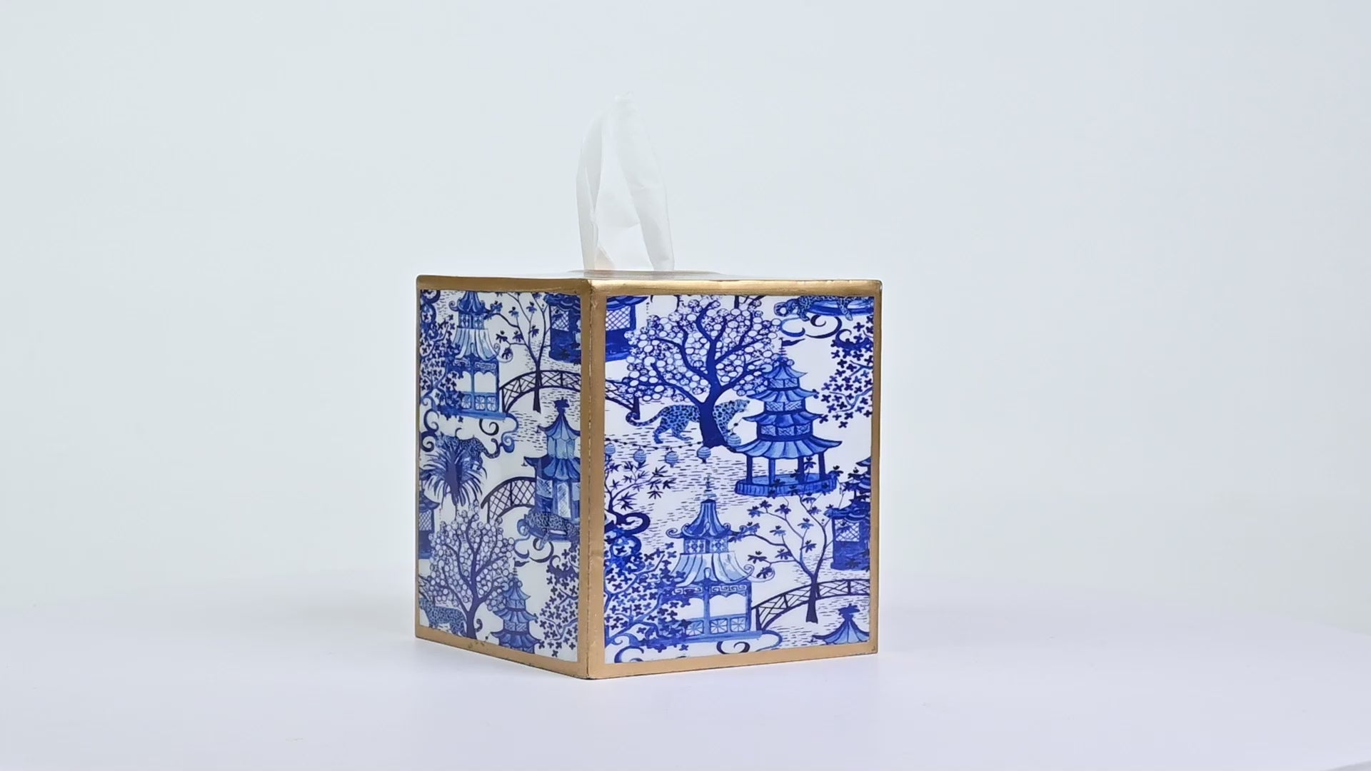 Garden Party Enameled Tissue Box Cover