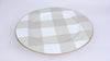 Buffalo Plaid Hand Painted Charger (4 Pack) White & Taupe