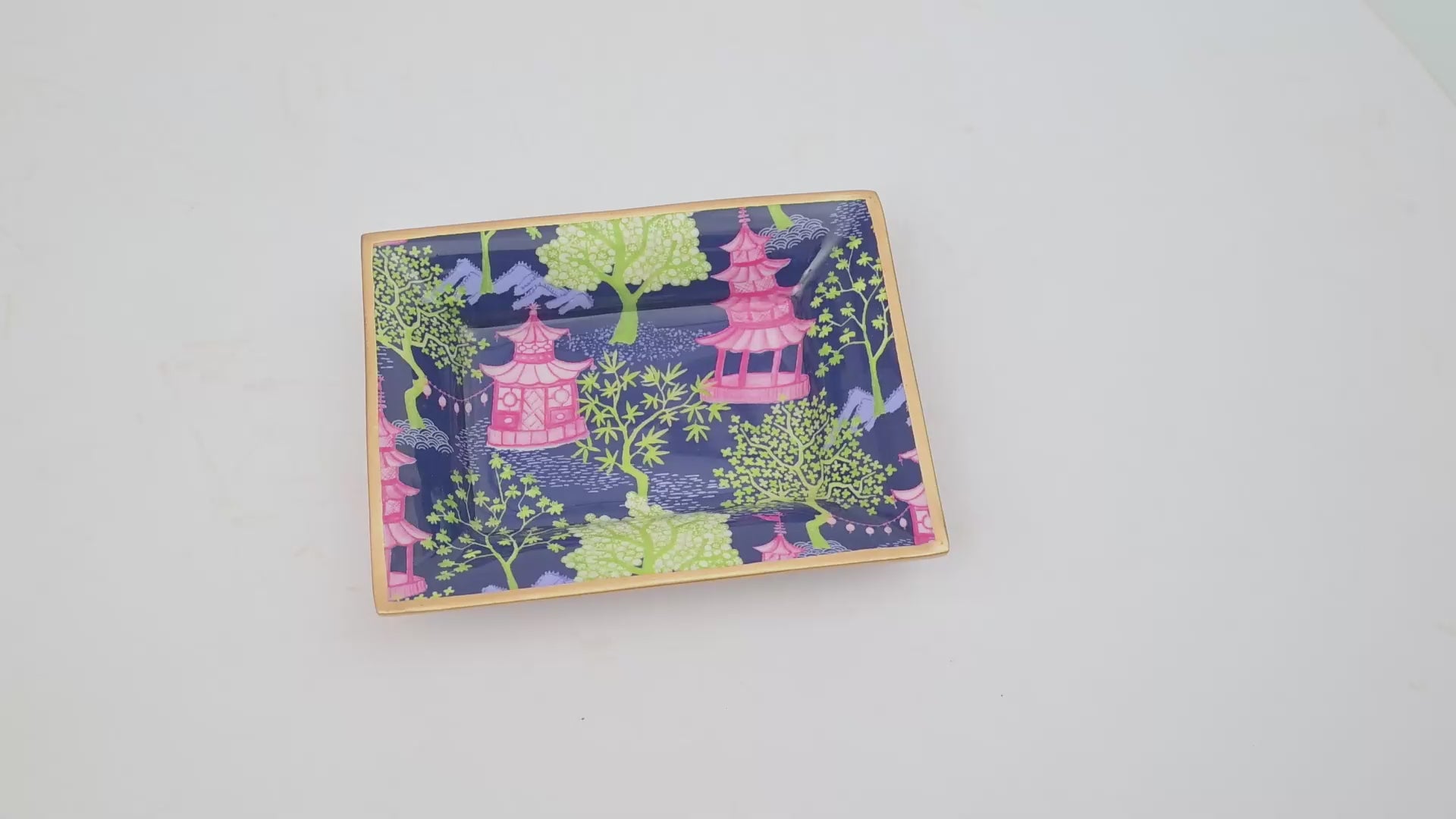 Garden Party Enameled Landry Jewelry Tray