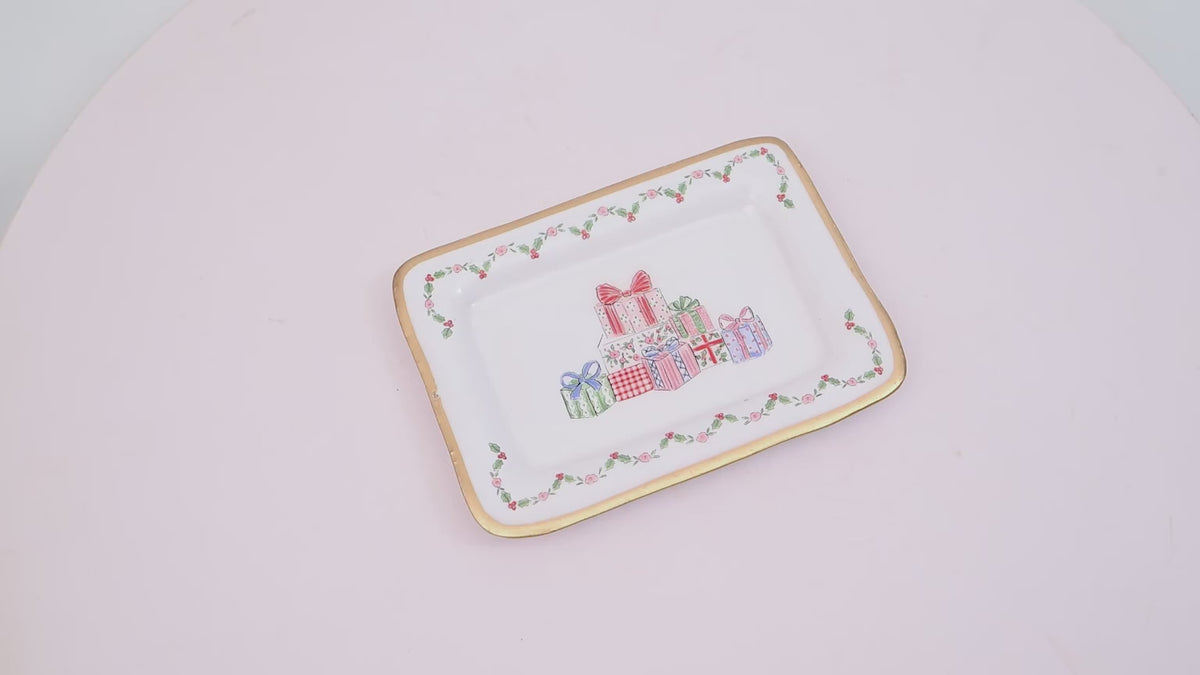 Christmas Gift Stack Enameled Laney Soap Dish