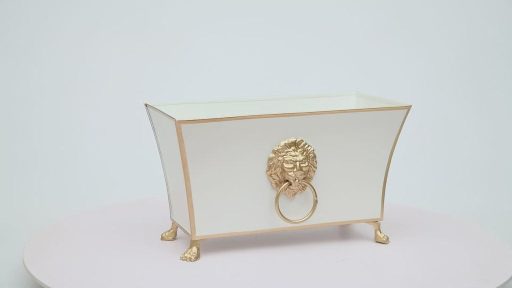 Regency Fluted Rectangle Paws & Claws Cachepot