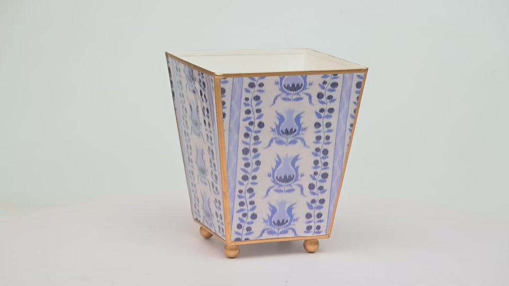 Pomegranate Enameled Square Cachepot Planter
