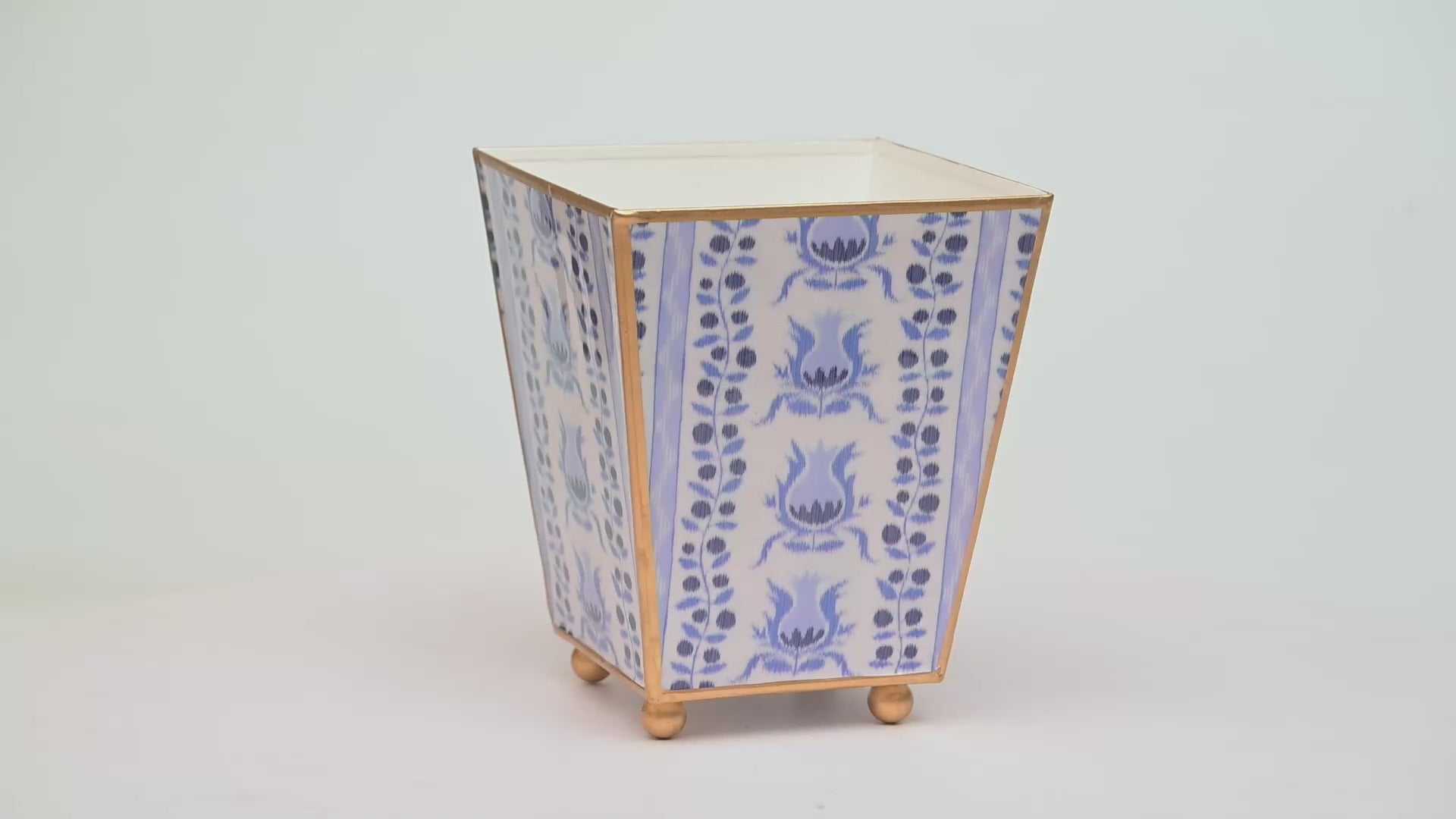 Pomegranate Enameled Square Cachepot Planter