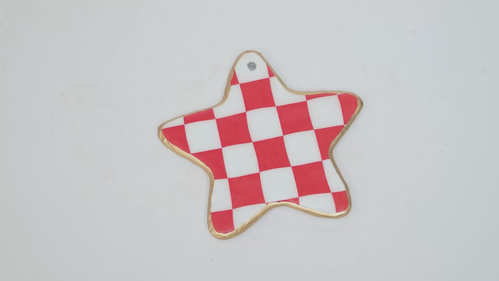 Checked Star Ornament