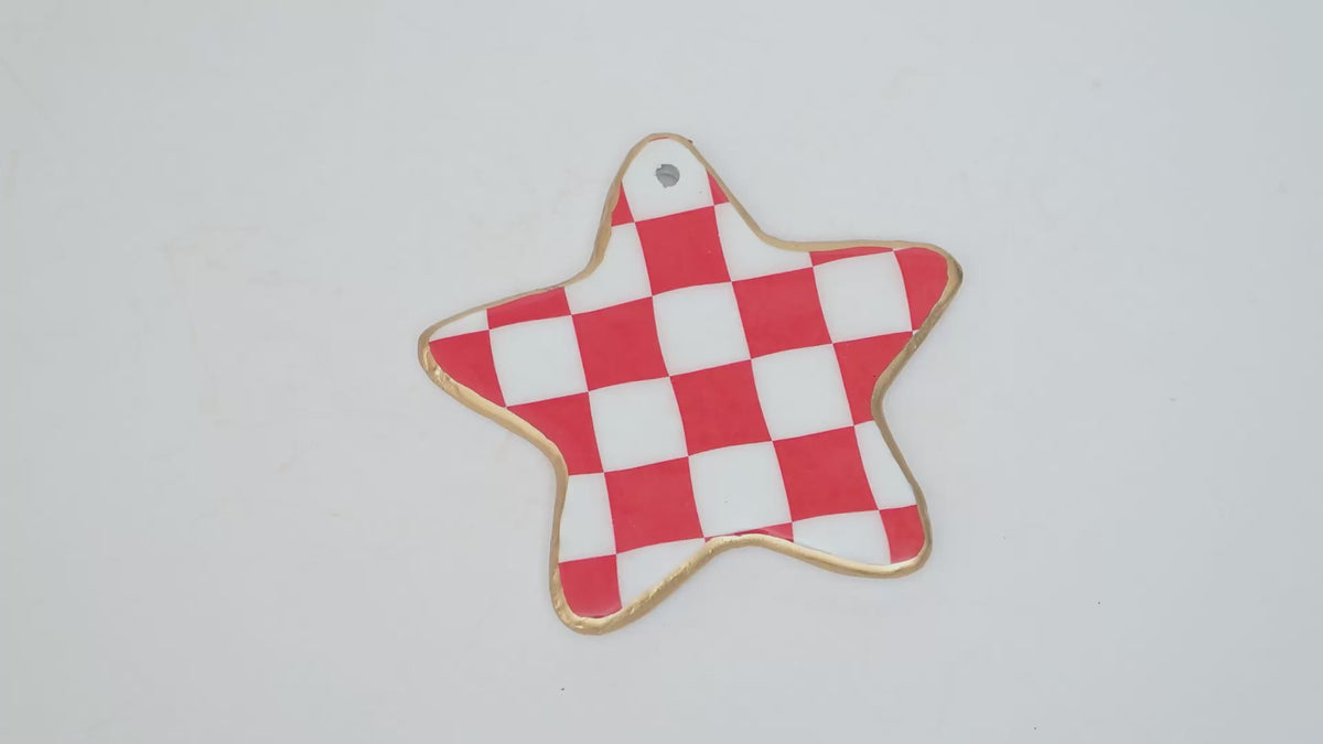 Checked Star Ornament