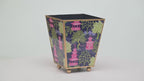 Garden Party Enameled Square Cachepot Planter