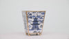 Kyoto Pagoda Enameled Square Cachepot Planter - White & Blue