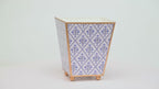 Marigold Lattice Enameled Square Cachepot Planter