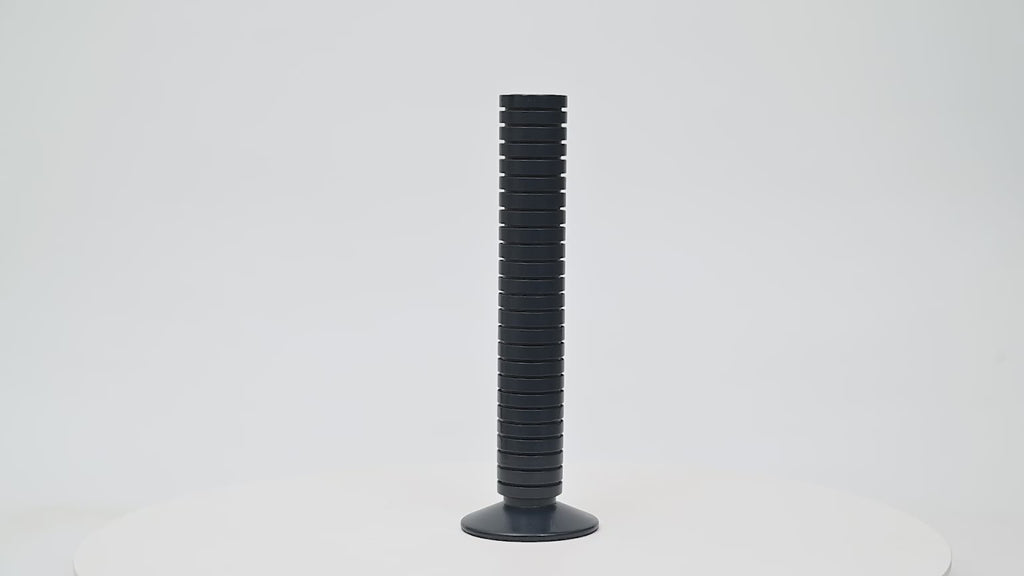 Mattie Medium Ribbed Taper Candle Holder 11" - Indigo Blue - Avail 11/21