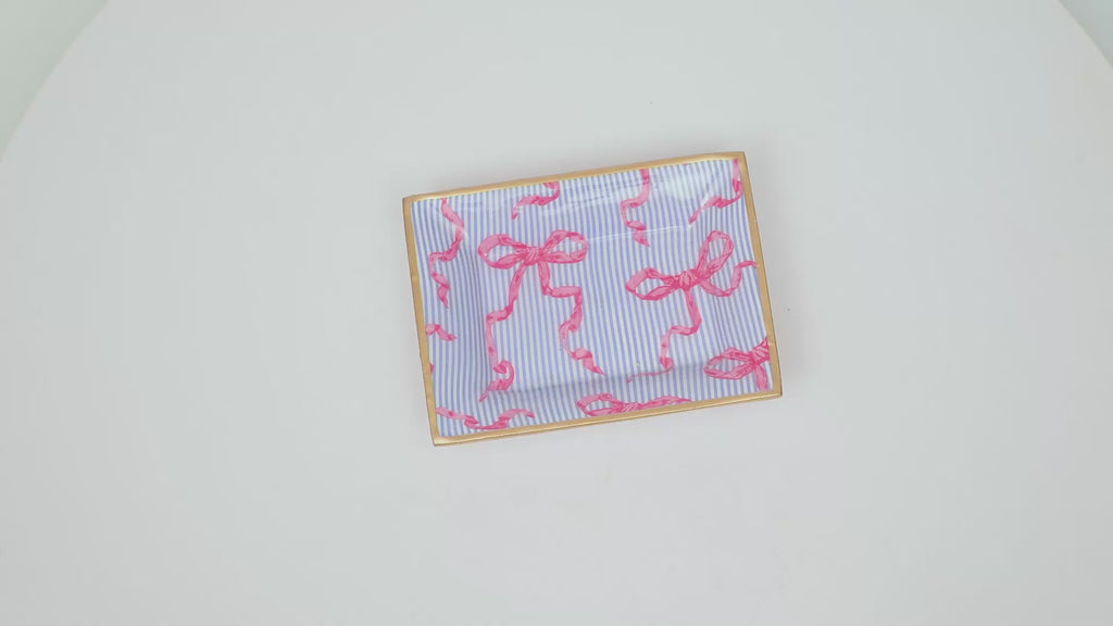 Ribbons of Hope Enameled Landry Jewelry Tray