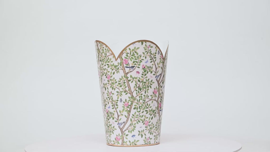 Elsie's Garden Enameled Tulip Wastebasket - Avail 09/11