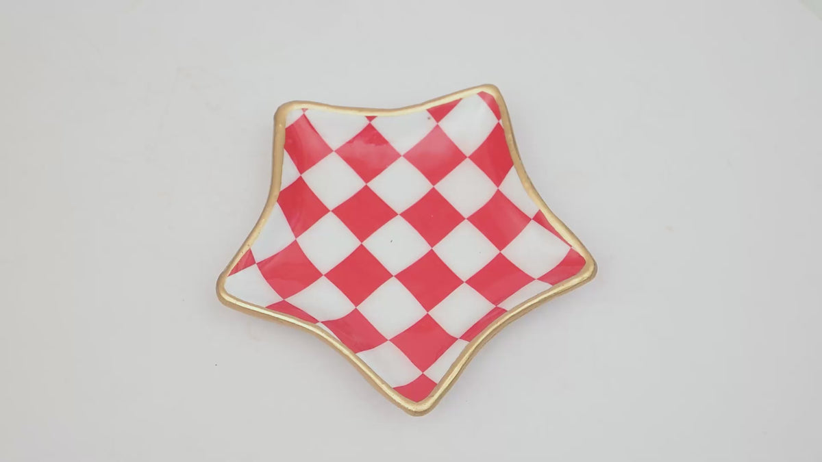 Checked Star Tray