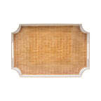 Rattan Brown Enameled Rectangle Decorative Serving Tray - for Kitchen, Barware, Vanity, Jaye Tray - Avail 03/20 - Serving Trays from Jaye's Studio