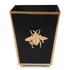 Regency Bee Black Square Metal Cachepot for Bedroom, Office, Kitchen, Living Room - with Gold Bee Decor - Cachepots from Jaye's Studio