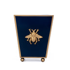 Regency Bee Navy Square Metal Cachepot for Bedroom, Office, Kitchen, Living Room - with Gold Bee Decor - Cachepots from Jaye's Studio