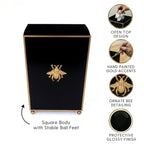 Regency Bee Square Wastebasket - Wastebaskets from Jaye's Studio