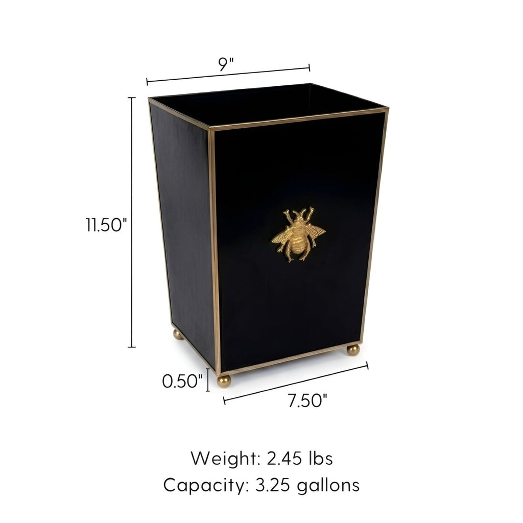 Regency Bee Square Wastebasket - Wastebaskets from Jaye's Studio