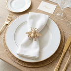 Regency Gold Bee Napkin Rings for Dinnerware, Serving, Dinning, Table scape, entertaining (4pk) - Napkin Rings from Jaye's Studio