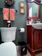 Regency Horse Head Black Bathroom Trash Can, Wastebasket, Dustbin for Bedroom, Home Office, Vanity - Square without Lid - Wastebaskets from Jaye's Studio