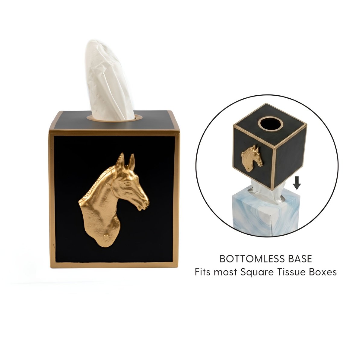Regency Horse Head Tissue Box Cover - Tissue Box Cover from Jaye's Studio