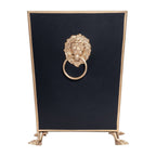Regency Paws and Claws Black Decorative Bathroom Trash Can, Wastebasket for Vanity, Home Office, Bedroom - Square without Lid with Lion Decor - Wastebaskets from Jaye's Studio