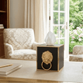 Regency Paws and Claws Black Enameled Square Metal Tissue Box Cover for Bathroom, Vanity, Bedroom, Home Office - Tissue Box Cover from Jaye's Studio