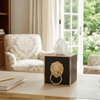 Regency Paws and Claws Black Enameled Square Metal Tissue Box Cover for Bathroom, Vanity, Bedroom, Home Office - Tissue Box Cover from Jaye's Studio