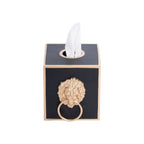 Regency Paws and Claws Black Enameled Square Metal Tissue Box Cover for Bathroom, Vanity, Bedroom, Home Office - Tissue Box Cover from Jaye's Studio