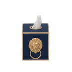 Regency Paws and Claws Blue / Indigo Blue Enameled Square Metal Tissue Box Cover for Bathroom, Vanity, Bedroom, Home Office - Tissue Box Cover from Jaye's Studio