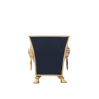 Regency Paws and Claws Indigo Rectangular Fluted Metal Cachepot Planter for Entryway, Mantle, Home Office, Kitchen and Living Room - Cachepots from Jaye's Studio