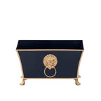 Regency Paws and Claws Indigo Rectangular Fluted Metal Cachepot Planter for Entryway, Mantle, Home Office, Kitchen and Living Room - Cachepots from Jaye's Studio