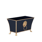 Regency Paws and Claws Indigo Rectangular Fluted Metal Cachepot Planter for Entryway, Mantle, Home Office, Kitchen and Living Room - Cachepots from Jaye's Studio