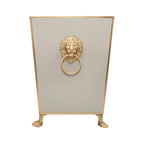 Regency Paws and Claws Taupe Decorative Bathroom Trash Can, Wastebasket for Vanity, Home Office, Bedroom - Square without Lid with Lion Decor - Avail 11/20 - Wastebaskets from Jaye's Studio