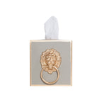 Regency Paws and Claws Taupe Enameled Square Metal Tissue Box Cover for Bathroom, Vanity, Bedroom, Home Office - Tissue Box Cover from Jaye's Studio