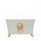 Regency Paws and Claws Taupe Rectangular Fluted Metal Cachepot Planter for Entryway, Mantle, Home Office, Kitchen and Living Room - Cachepots from Jaye's Studio