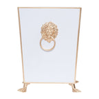 Regency Paws and Claws White Decorative Bathroom Trash Can, Wastebasket for Vanity, Home Office, Bedroom - Square without Lid with Lion Decor - Wastebaskets from Jaye's Studio