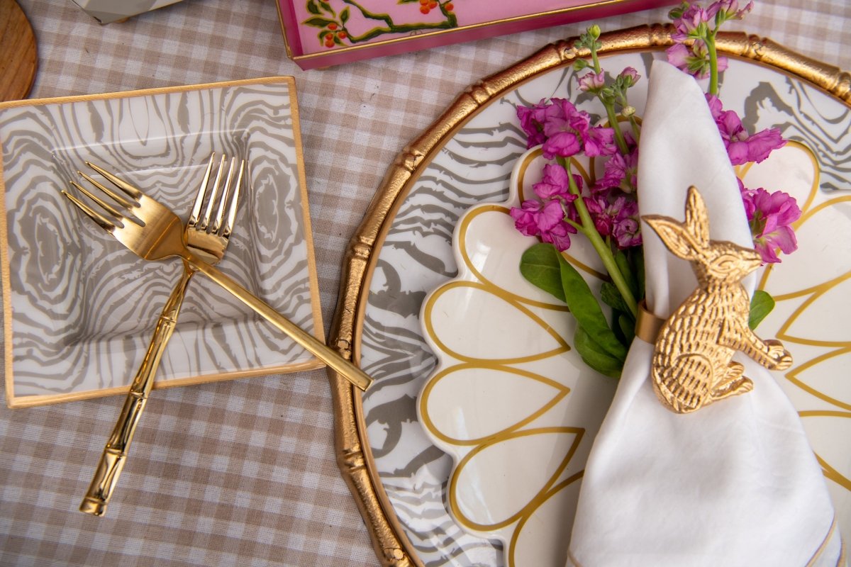 Regency Rabbit Gold Napkin Rings for Dinnerware, Place Settings, Entertaining (4pk) - Avail 03/20 - Napkin Rings from Jaye's Studio