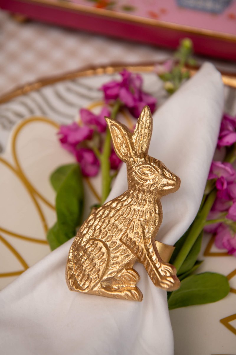 Regency Rabbit Gold Napkin Rings for Dinnerware, Place Settings, Entertaining (4pk) - Avail 03/20 - Napkin Rings from Jaye's Studio