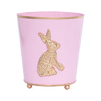 Regency Rabbit Pink / Light Pink Round Metal Cachepot Planter For Bedroom, Office, Kitchen, Living Room - Avail 02/22 - Cachepots from Jaye's Studio