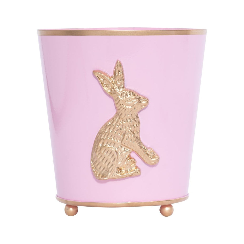 Regency Rabbit Pink / Light Pink Round Metal Cachepot Planter For Bedroom, Office, Kitchen, Living Room - Avail 02/22 - Cachepots from Jaye's Studio