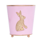 Regency Rabbit Pink / Light Pink Round Metal Cachepot Planter For Bedroom, Office, Kitchen, Living Room - Avail 02/22 - Cachepots from Jaye's Studio