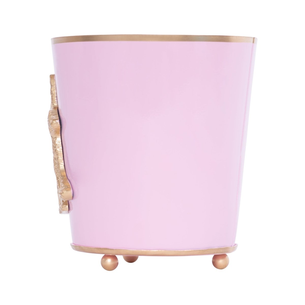 Regency Rabbit Pink / Light Pink Round Metal Cachepot Planter For Bedroom, Office, Kitchen, Living Room - Avail 02/22 - Cachepots from Jaye's Studio