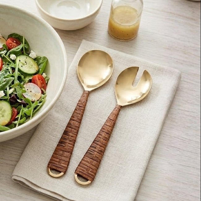 Regency Rattan Salad Spoons (2pk) - from Jaye's Studio