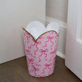 Ribbons of Hope Enameled Tulip Wastebasket - Wastebaskets from Jaye's Studio
