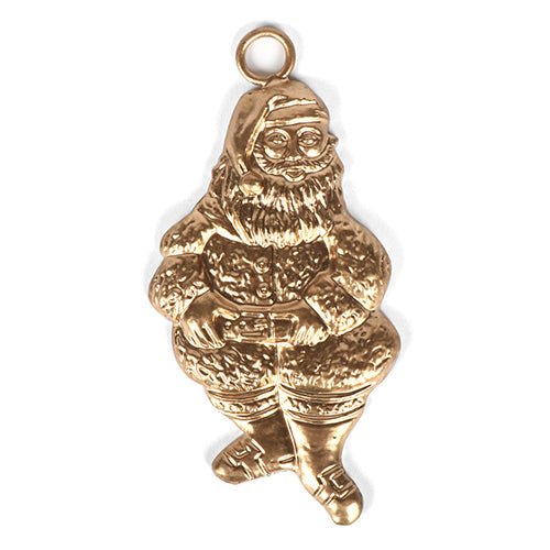 Santa Ornament (1 pk) - Gold - Holiday Ornaments from Jaye's Studio