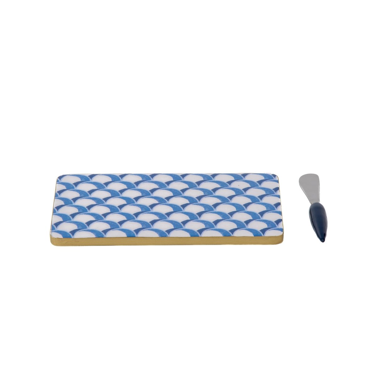 Scales Amelia Enameled Blue Charcuterie Board, Wooden Cutting Board, Chopping Board for Serving, Food & Meat Prep - Cutting Board from Jaye's Studio