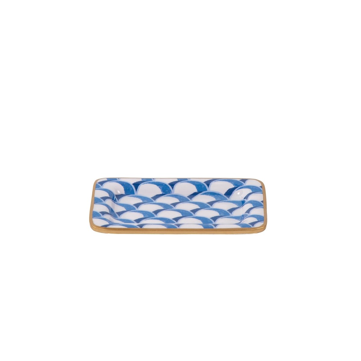 Scales Blue Enameled Rectangle Soap Dish, Catch All Tray, Jewelry Tray for Bathroom, Vanity, Sink - Decorative Laney Tray - Trinket Trays from Jaye's Studio