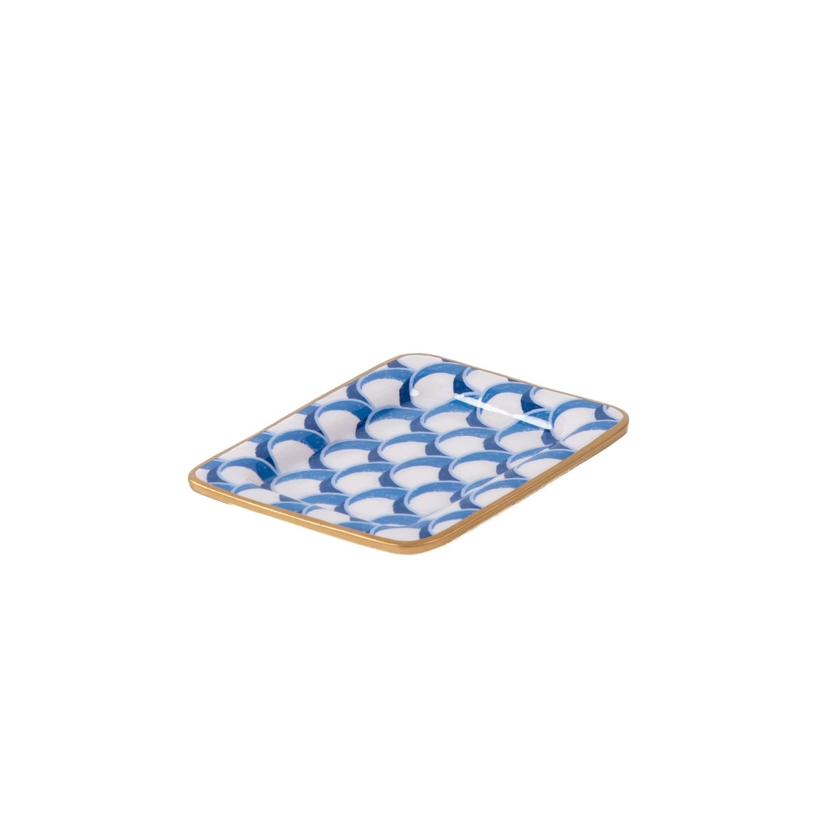 Scales Blue Enameled Rectangle Soap Dish, Catch All Tray, Jewelry Tray for Bathroom, Vanity, Sink - Decorative Laney Tray - Trinket Trays from Jaye's Studio