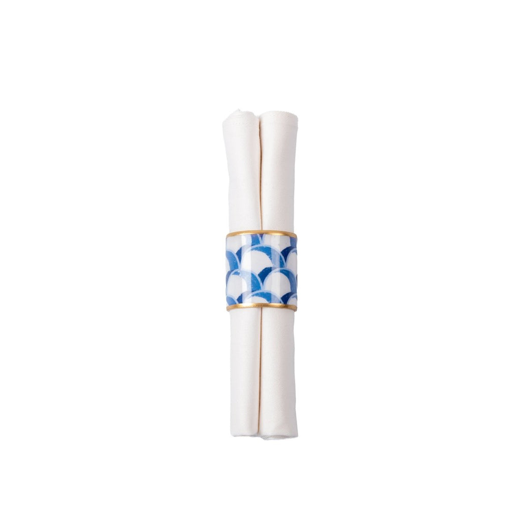 Scales Blue Napkin Rings for Dinnerware, Place Settings, Entertaining (4pk) - Napkin Rings from Jaye's Studio